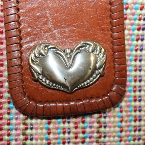 Fossil Fabric Woven Striped Multi Color Hobo Shoulder Purse Handbag Medium Bag - Picture 8 of 12